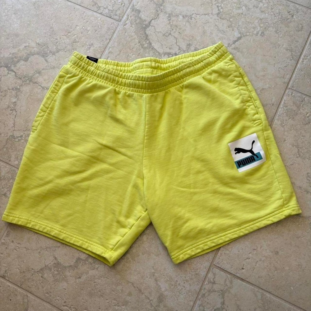 Puma Sweatshorts Sweat Shorts Yellow XL Mens Bright Neon